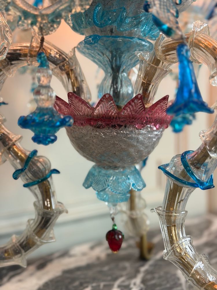 Venetian girandole in multicolored Murano glass, circa 1920