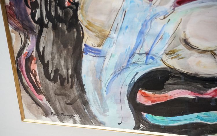 André PLANSON,  Nudo disteso con il ventaglio