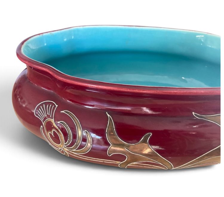 Planters—ceramic planters, Sarreguemines earthenware, Art Nouveau