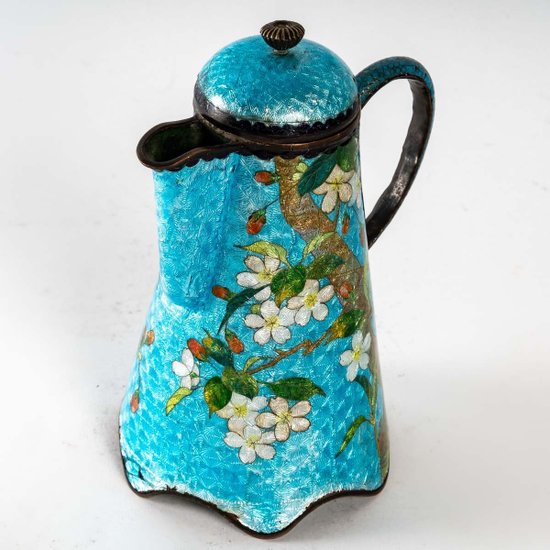 Japanese Enamel Teapot Late 19th Century