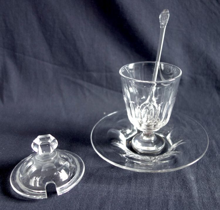 Cut Baccarat crystal mustard jar
