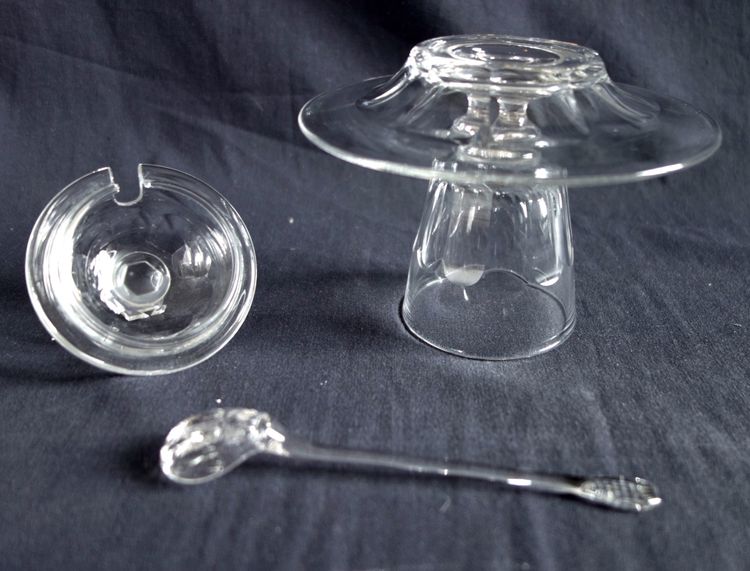 Cut Baccarat crystal mustard jar