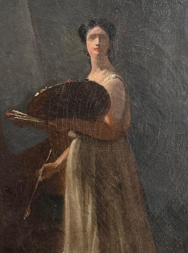 Französische Romantik – Porträt einer Künstlerin, um 1850