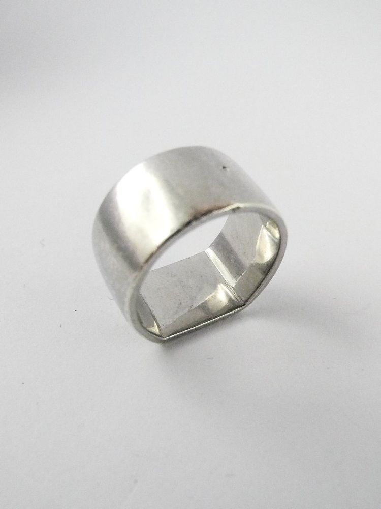 Dinh Van Ring, Large Art Deco-Inspired Pyramidal Dome Ring in Silver, Unisex