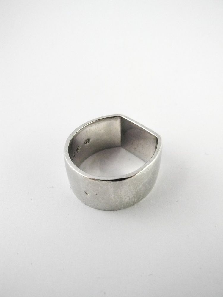 Dinh Van Ring, Large Art Deco-Inspired Pyramidal Dome Ring in Silver, Unisex