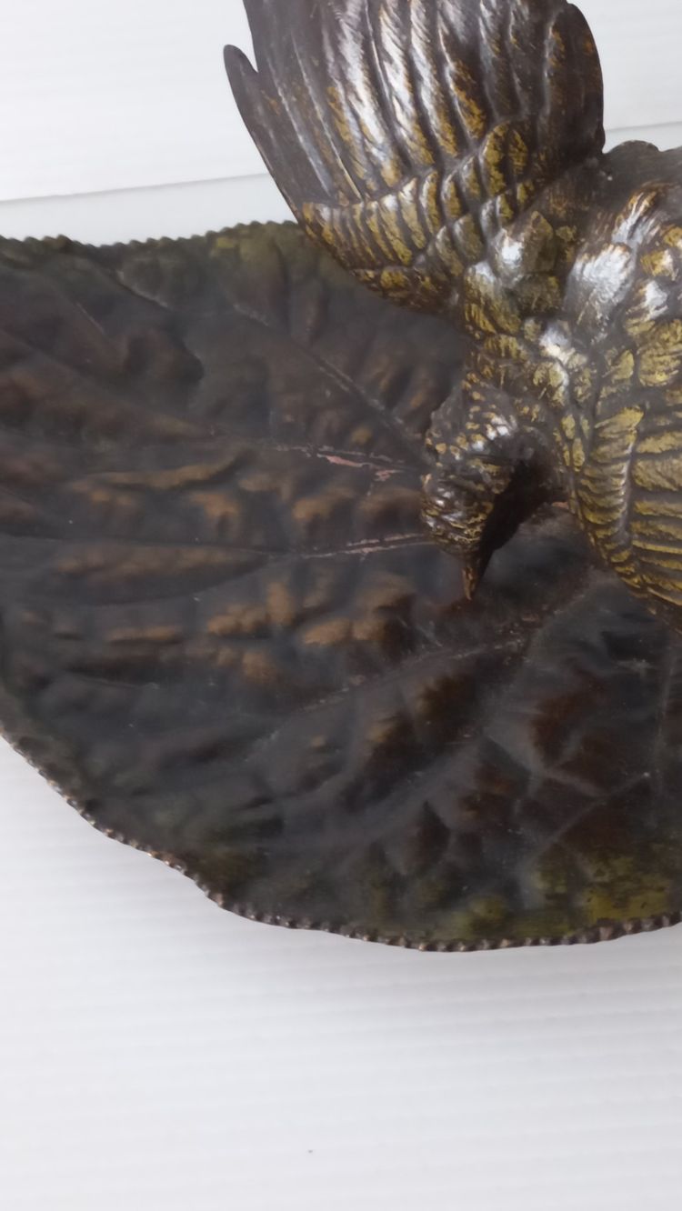 Bronze trinket tray with a spread-eagle bird