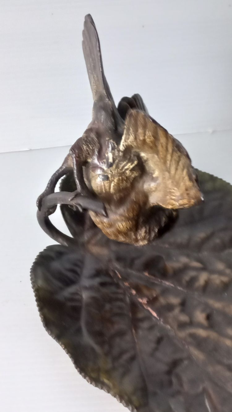 Bronze trinket tray with a spread-eagle bird
