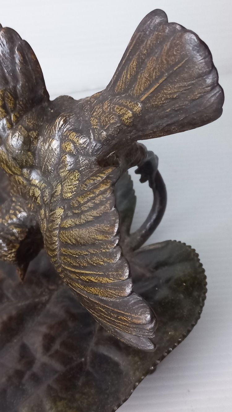 Bronze trinket tray with a spread-eagle bird