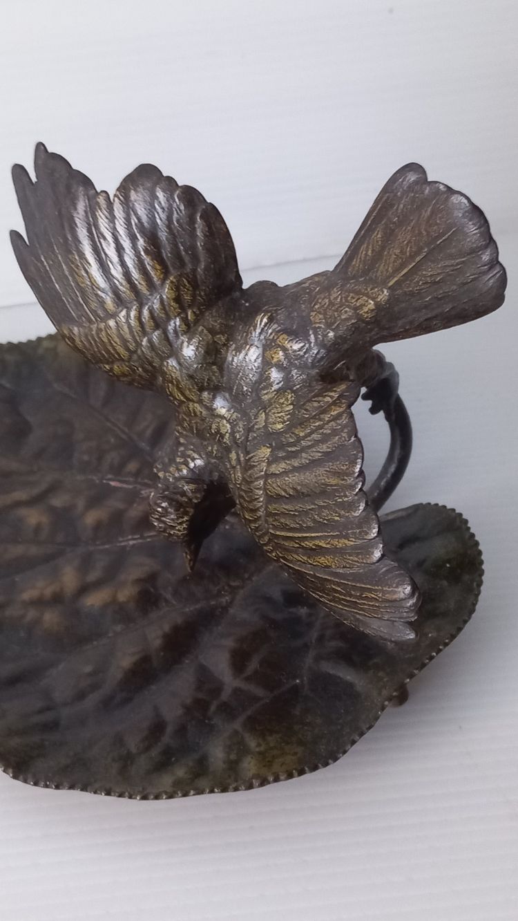 Bronze trinket tray with a spread-eagle bird