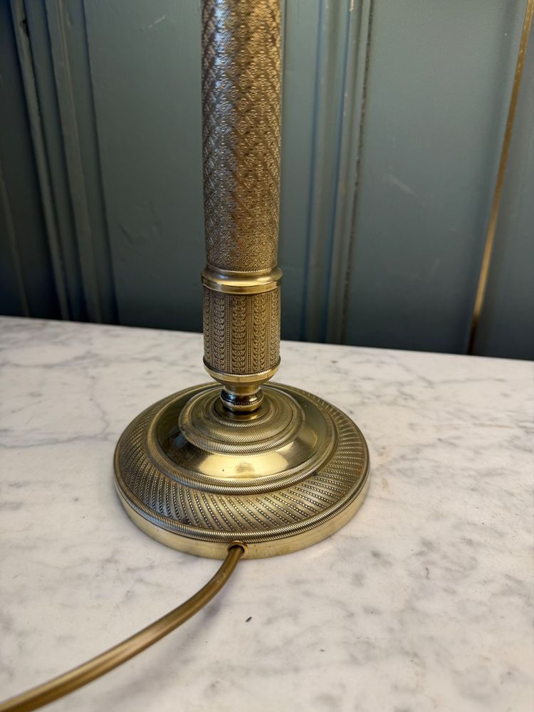 Paar ziselierte Bronzelampen, Höhe 45 cm