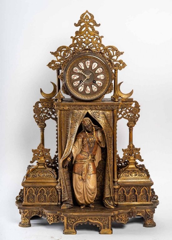 Orientalist Mantel Set With Ostriches End of XIXth Century