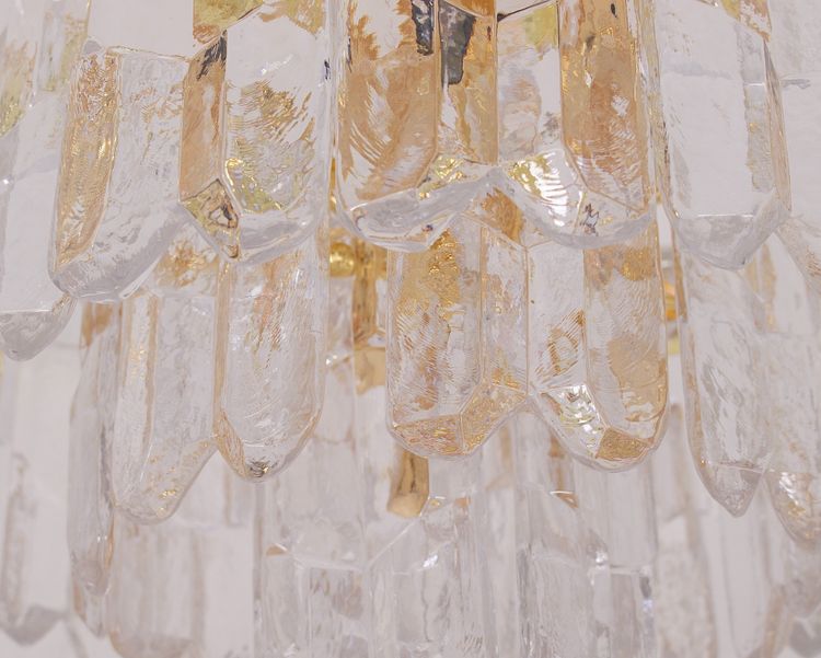 Crystal and gilded brass pendant light, Kalmar publisher.