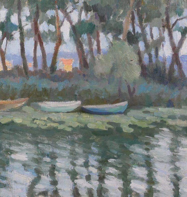 Max Wulfart (1876–1954), Flusslandschaft, Gemälde, um 1920–30, Postimpressionismus