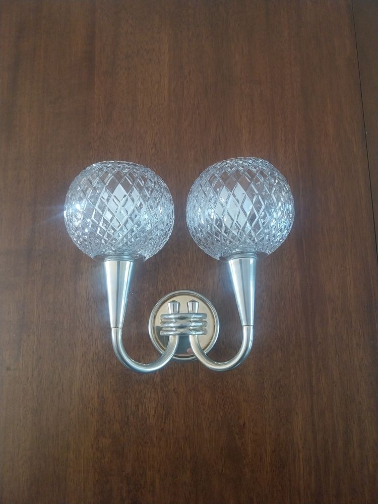 Double wall sconce – Cut glass and gilt metal – 1960s