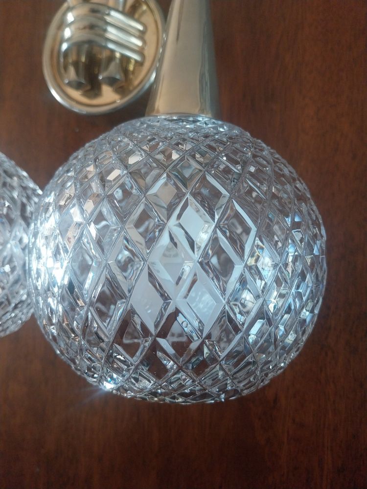 Double wall sconce – Cut glass and gilt metal – 1960s
