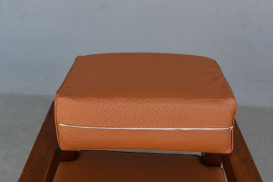 Coppia Di Poltrone Anni '40 Ecopelle Struzzo Havana