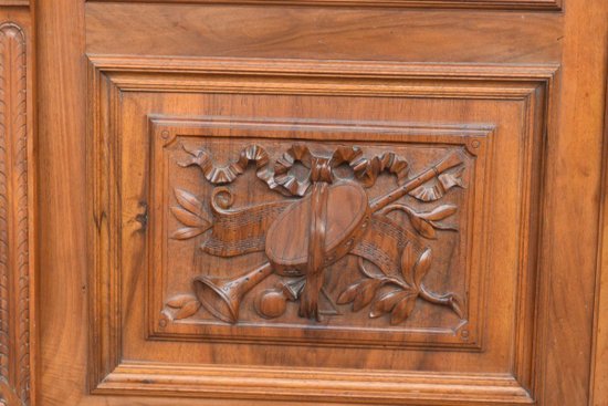 Large Renaissance Style Library In Nineteenth Walnut