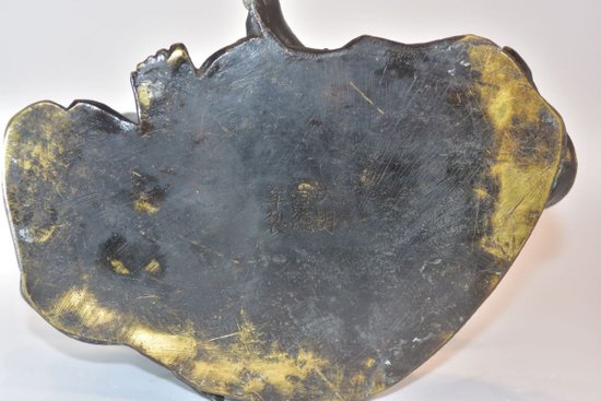 Bruciatore di incenso giapponese in bronzo diciannovesimo personaggio del drago