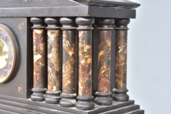 Architectural Pendulum In Black Onyx Marble XIXth