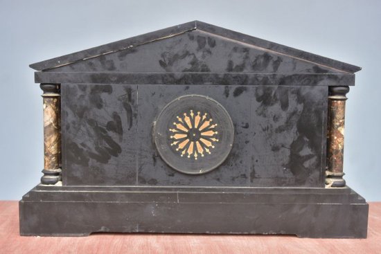 Architectural Pendulum In Black Onyx Marble XIXth