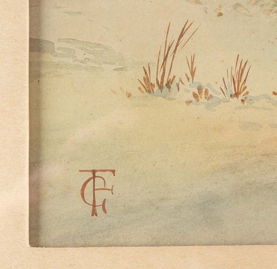 Orientalistisches Gemälde Aquarell Ende 19.