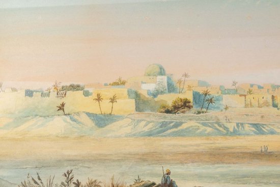 Orientalistisches Gemälde Aquarell Ende 19.