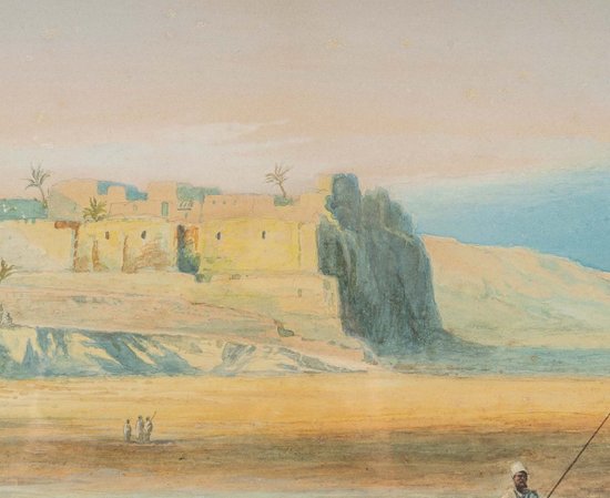 Orientalistisches Gemälde Aquarell Ende 19.