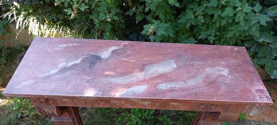 19th century mantel in red Languedoc marble