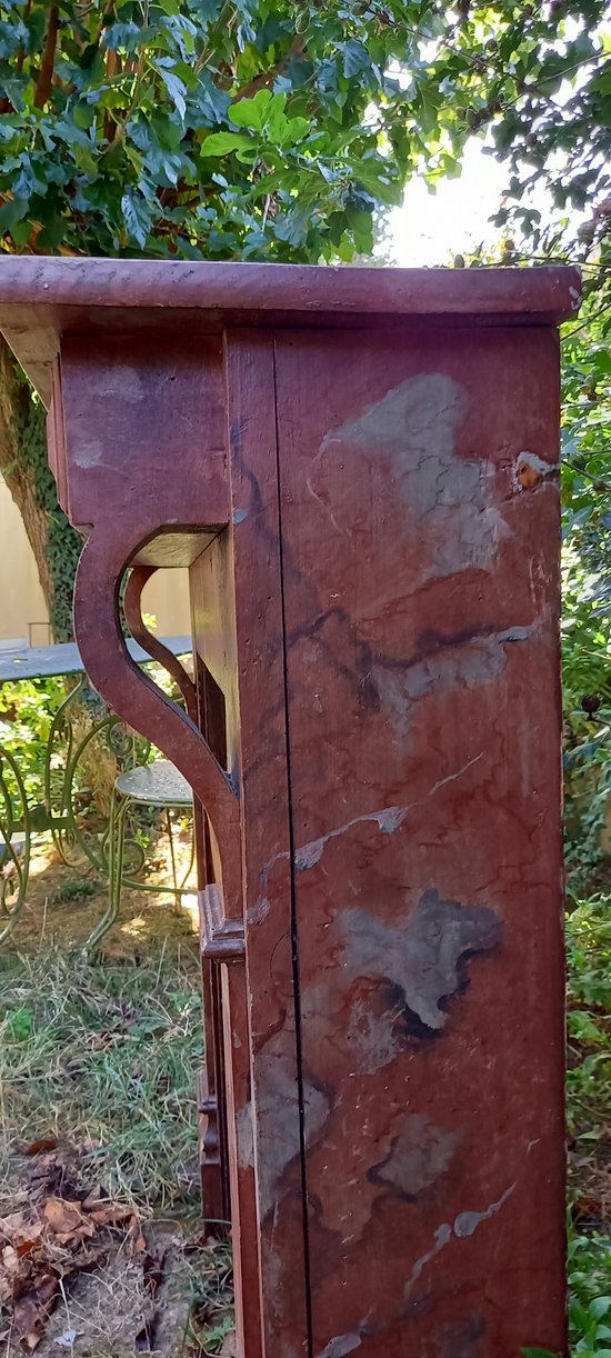 19th century mantel in red Languedoc marble