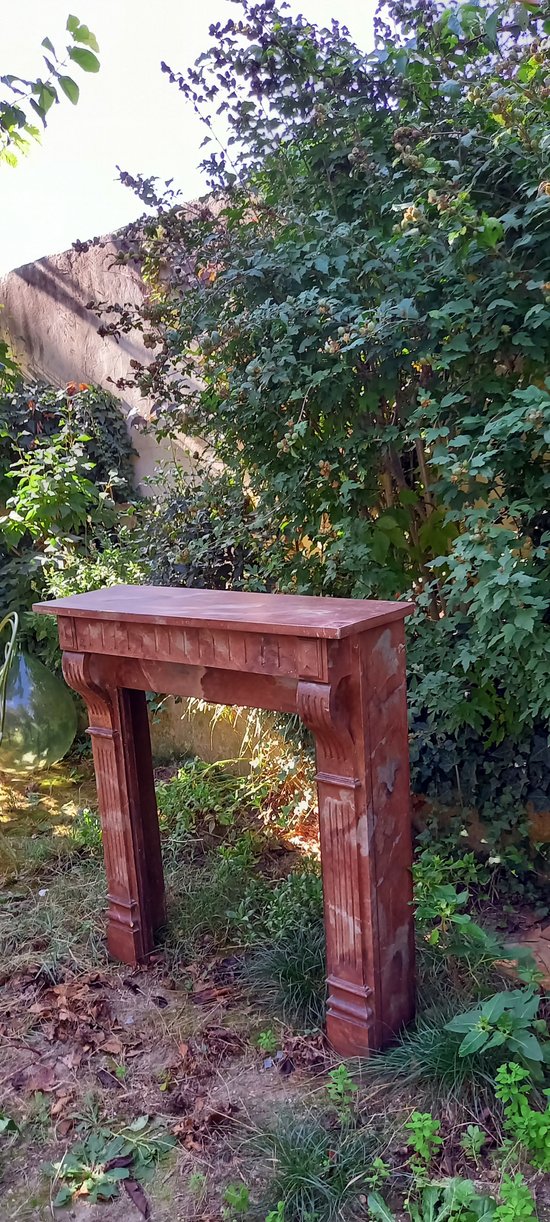 19th century mantel in red Languedoc marble
