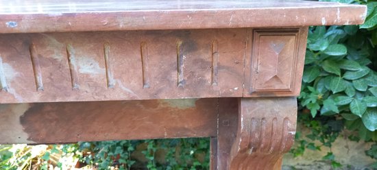 19th century mantel in red Languedoc marble