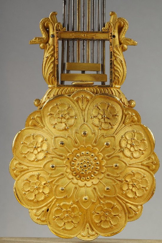 Important Gilt Bronze Portico Clock, Restoration Period