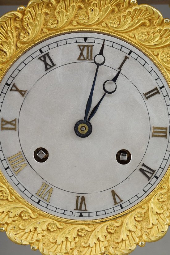 Important Gilt Bronze Portico Clock, Restoration Period