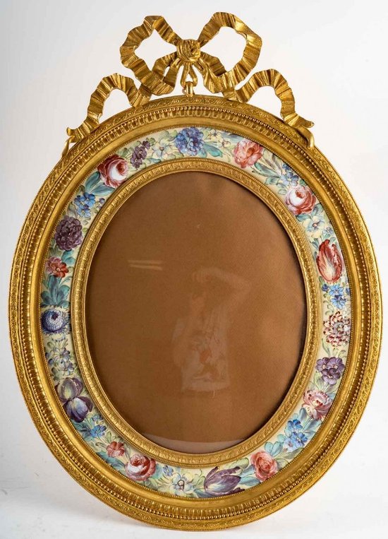 Pair Of Enamel And Gilt Bronze Frames Late 19th Century