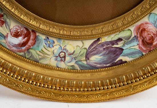 Pair Of Enamel And Gilt Bronze Frames Late 19th Century
