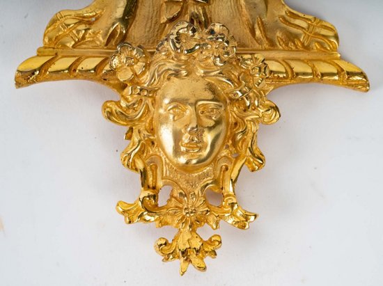 Pair Of Small Gilt Bronze Wall Mirrors Late 19th Century