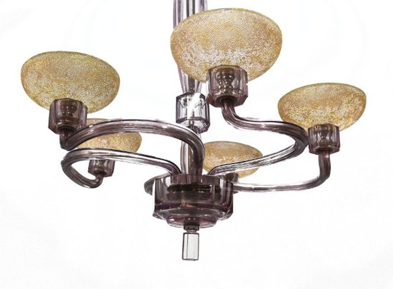 1940s Colored Glass Chandelier