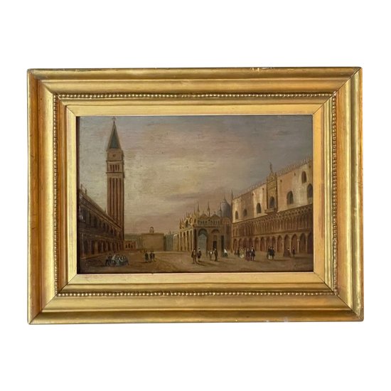 Place St Marc à Venise. Ecole Italienne du XIXème siècle. 