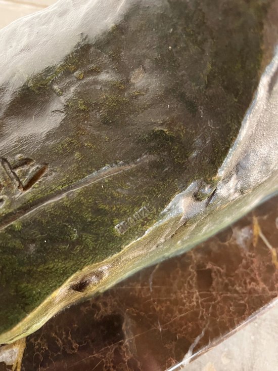 Art Déco in bronzo con patina verde "arciere" di Victor DEMANET