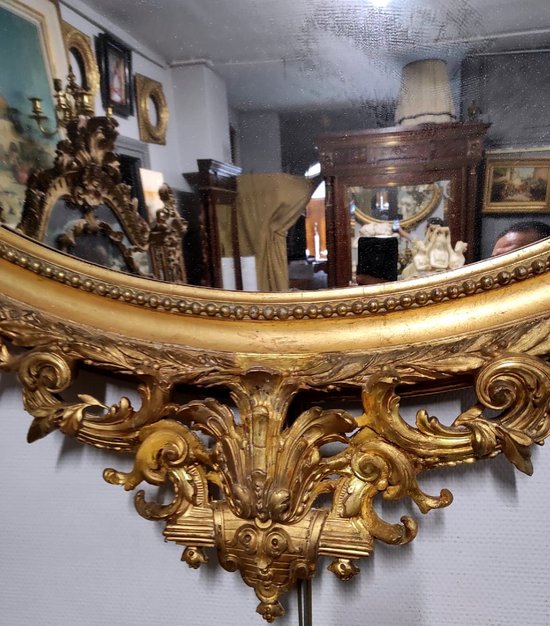 Carved And Gilded Wood Mirror End of XIXth Century