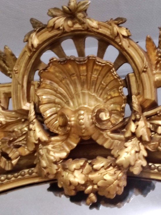 Carved And Gilded Wood Mirror End of XIXth Century