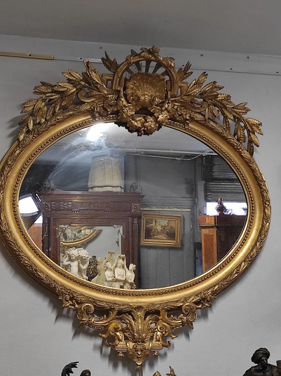 Carved And Gilded Wood Mirror End of XIXth Century