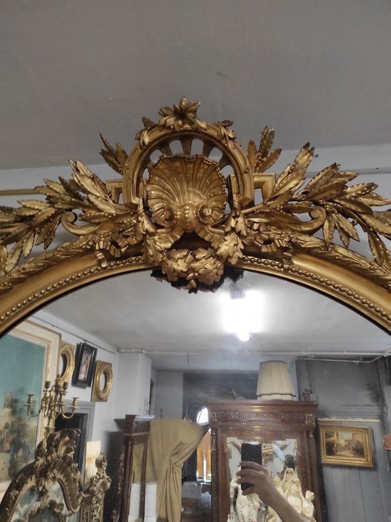 Carved And Gilded Wood Mirror End of XIXth Century