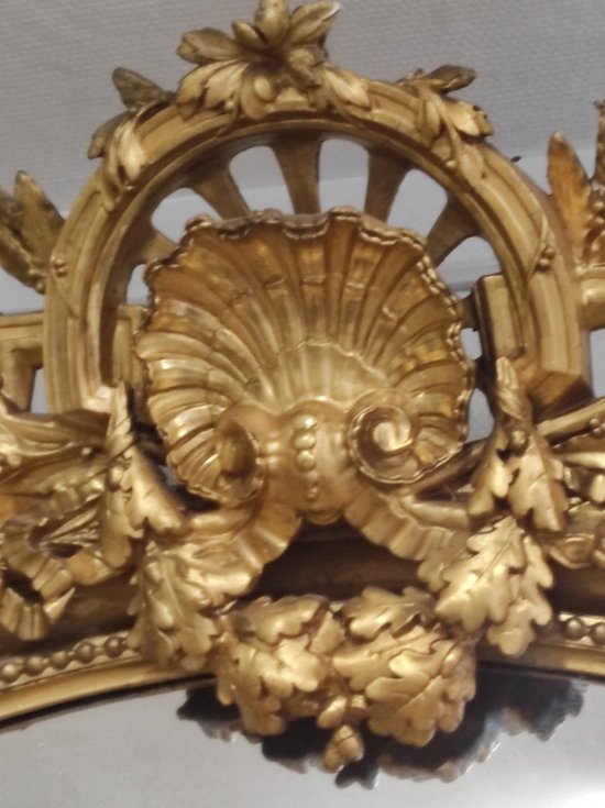 Carved And Gilded Wood Mirror End of XIXth Century