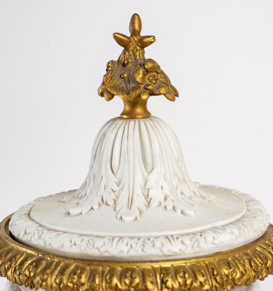 Pair Of Vases In Biscuit Late 19th Century