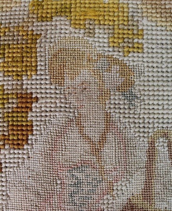 Sgabello in tela e legno, gusto Luigi XIV - Fine del XIX secolo