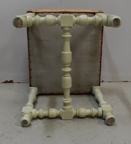 Sgabello in tela e legno, gusto Luigi XIV - Fine del XIX secolo