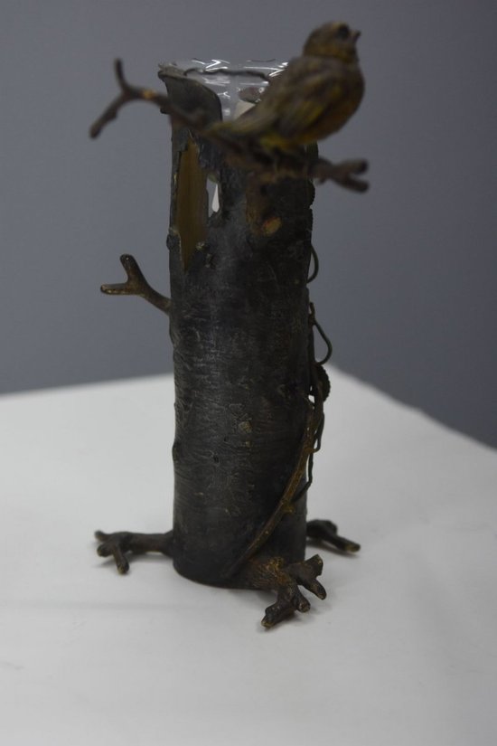 Vase Monté Par Un Bronze De Vienne Ancien Oiseau XIXème