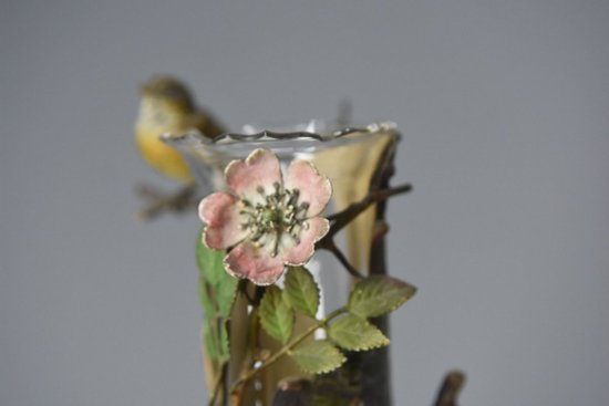 Vase Monté Par Un Bronze De Vienne Ancien Oiseau XIXème