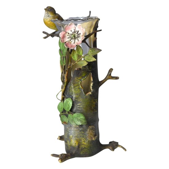 Vase Monté Par Un Bronze De Vienne Ancien Oiseau XIXème